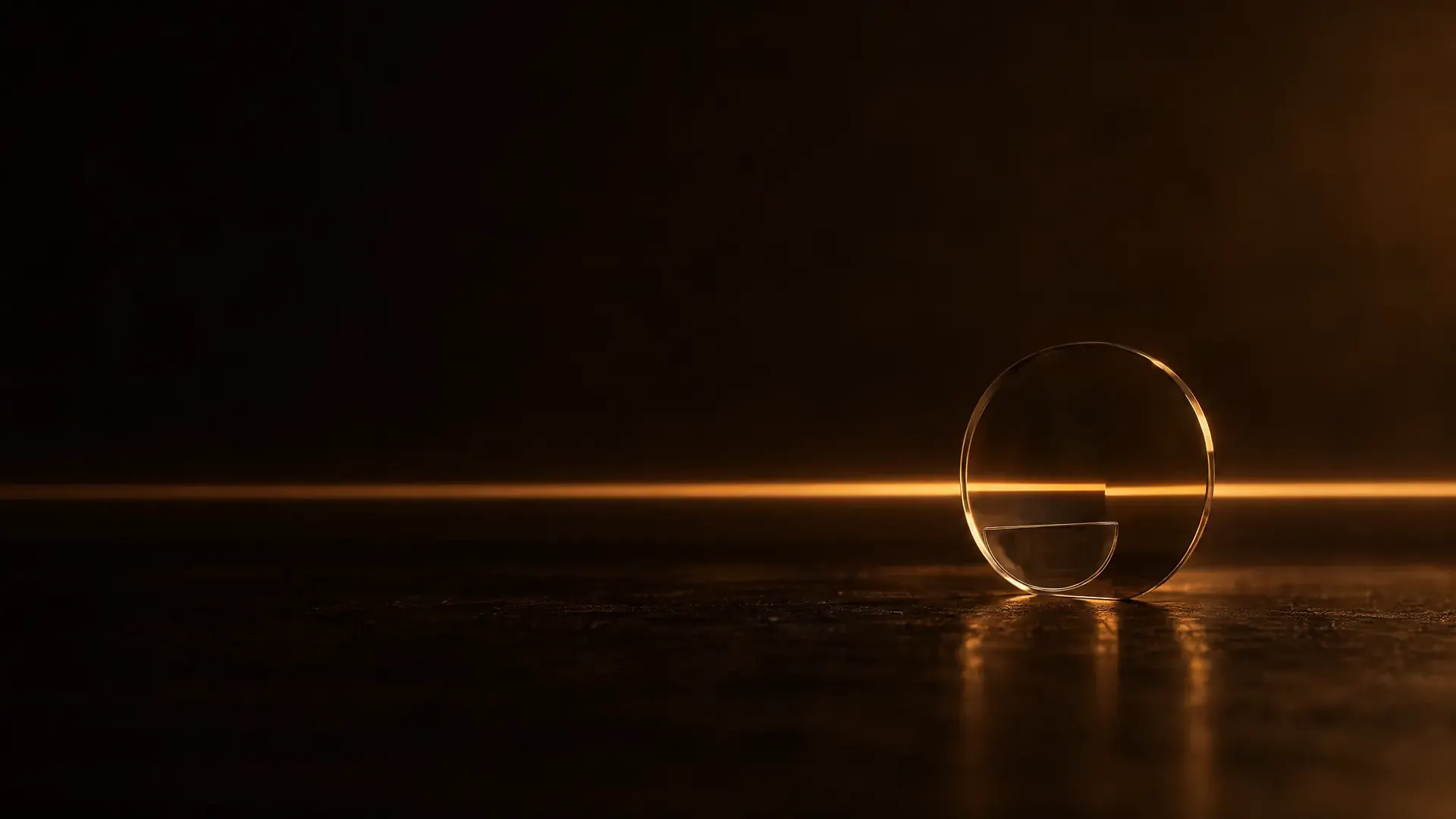 A bifocal lens in front of a line of light that jumps where it crosses the edge of the reading segment.