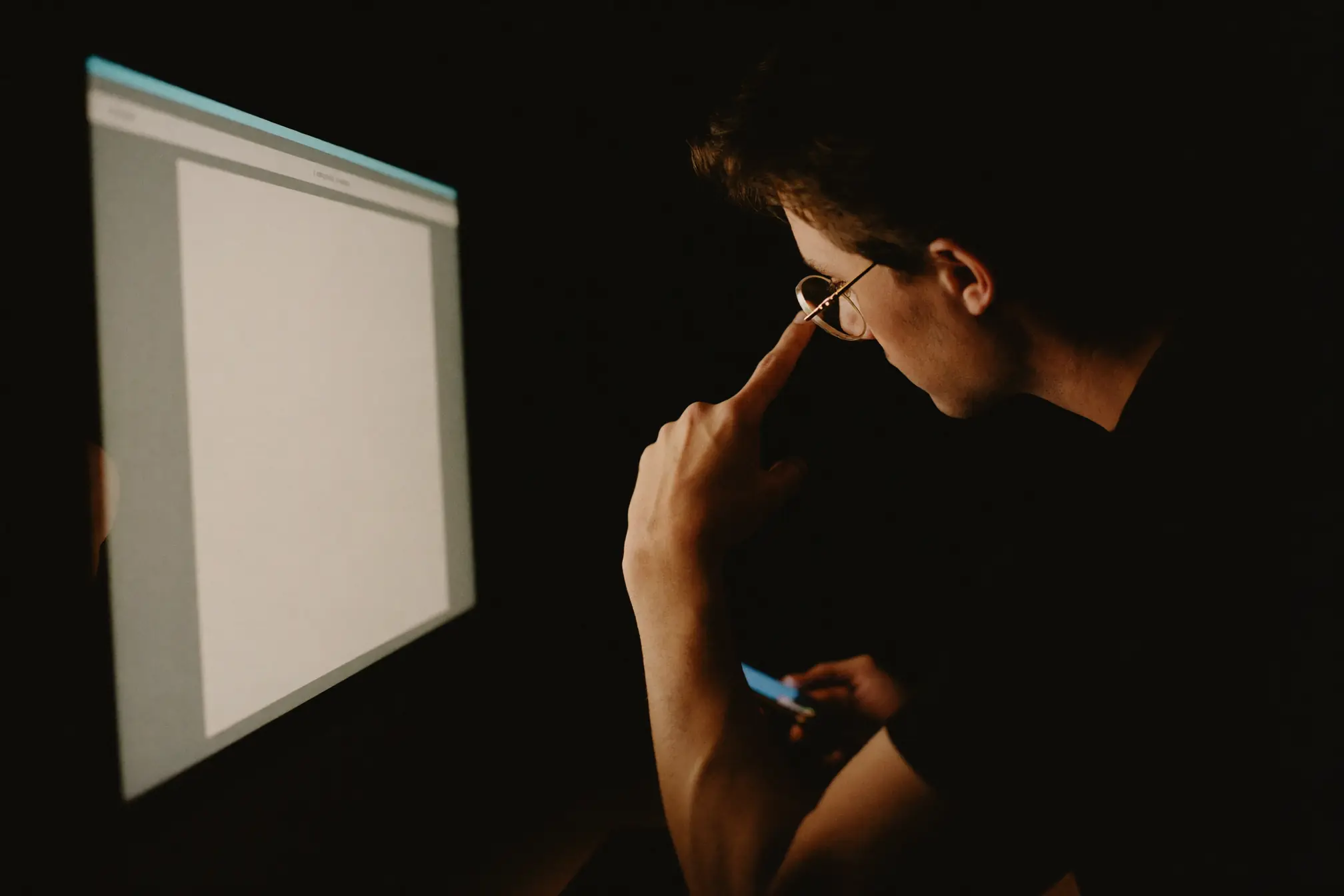 A digital marketer at their work.