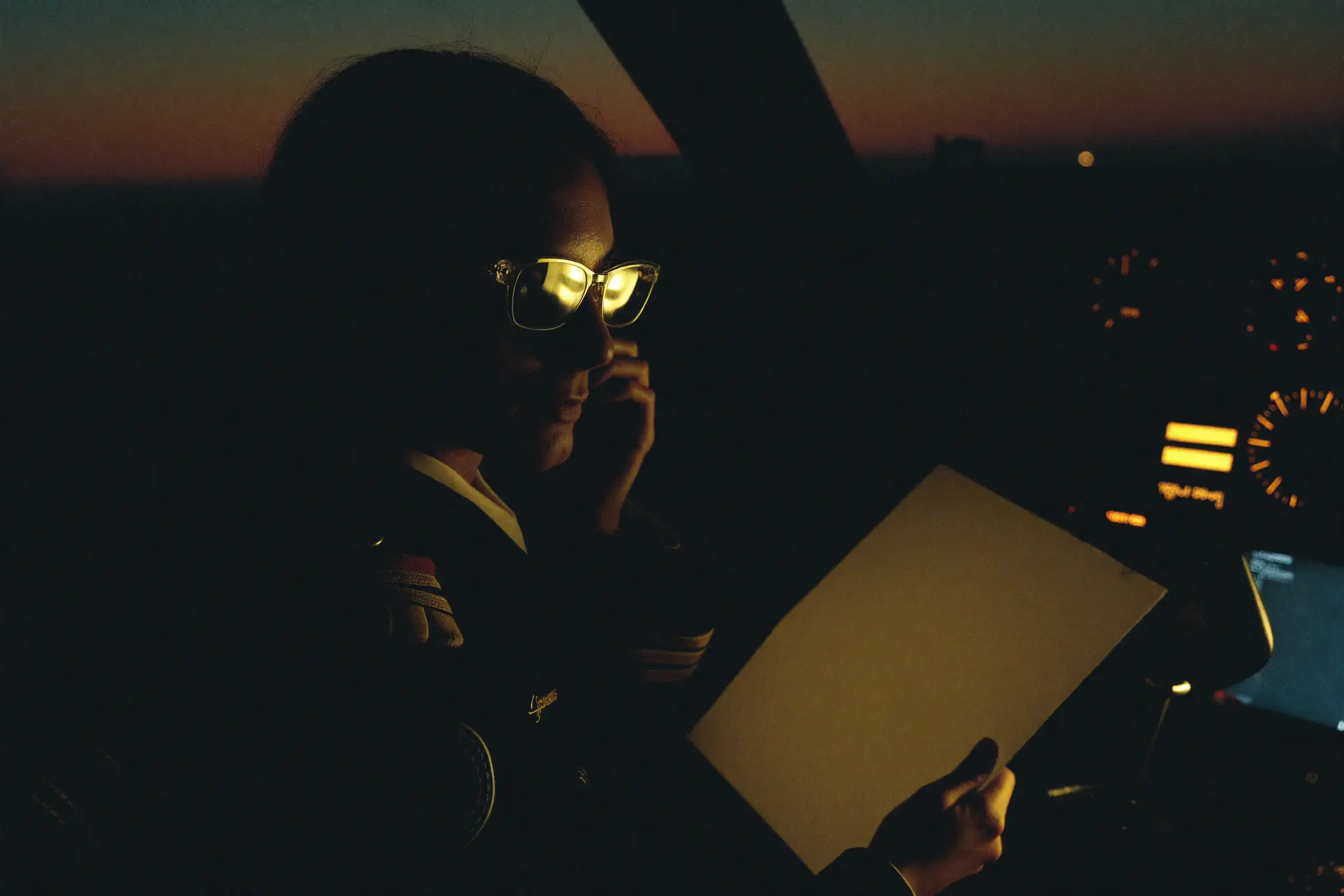 A pilot at their work.
