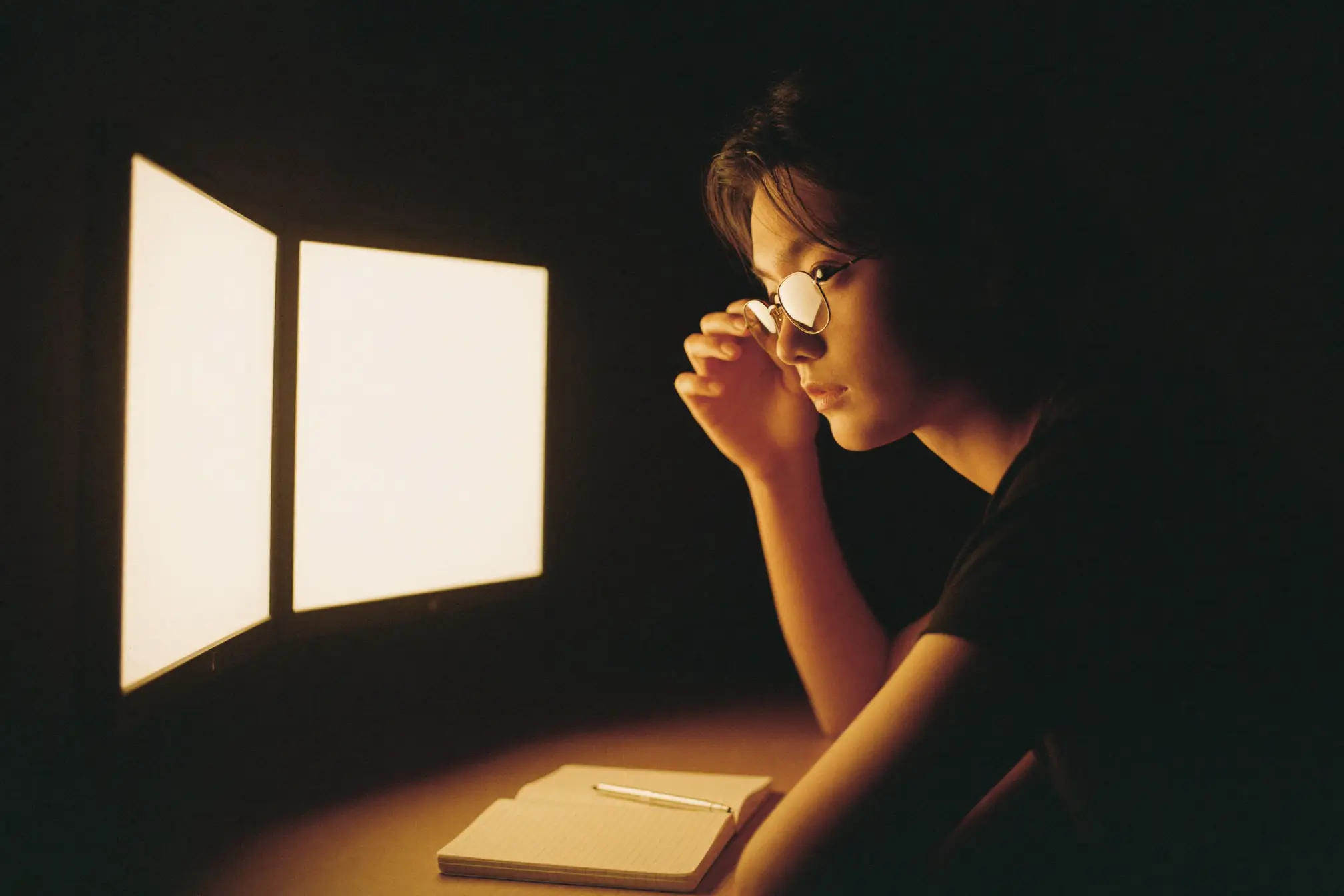 A young software developer at their work.
